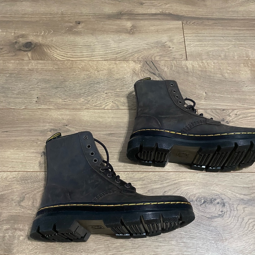 Dr. Martens Dark Brown Combat Boots - Picture 2 of 4